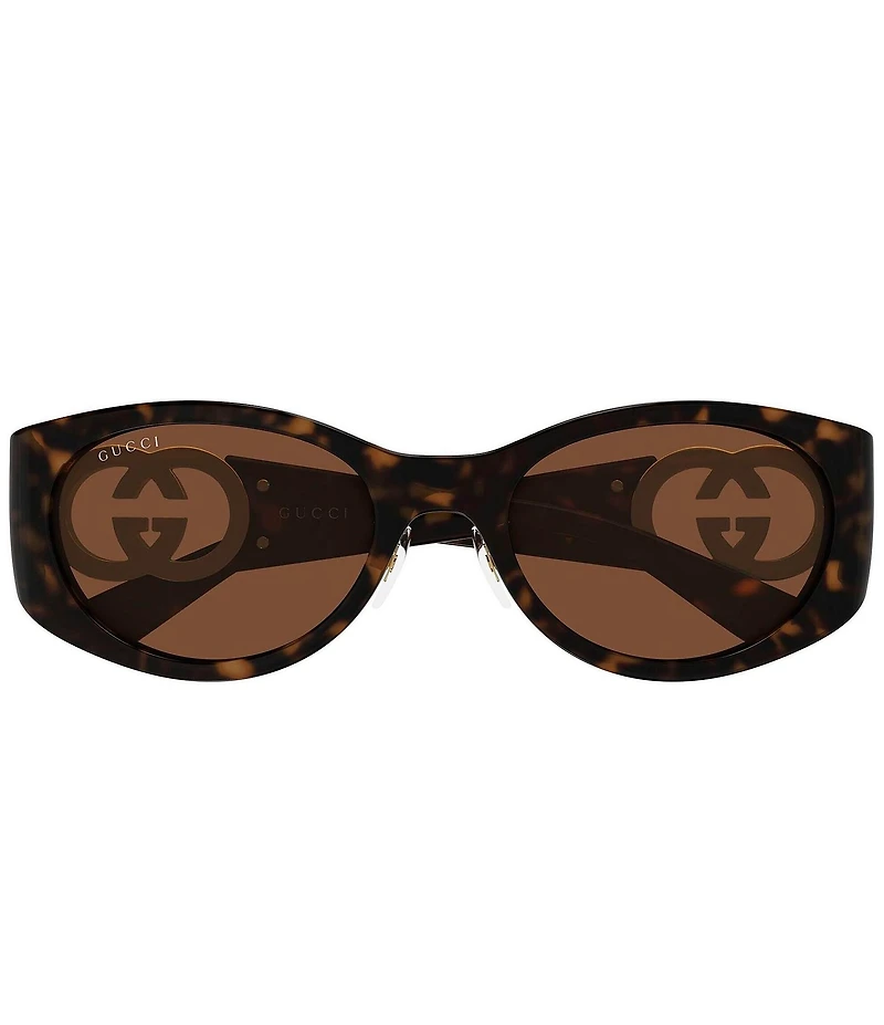 Gucci Women's Hailey Interlocking G 55mm GG2123 Retro Oval Sunglasses