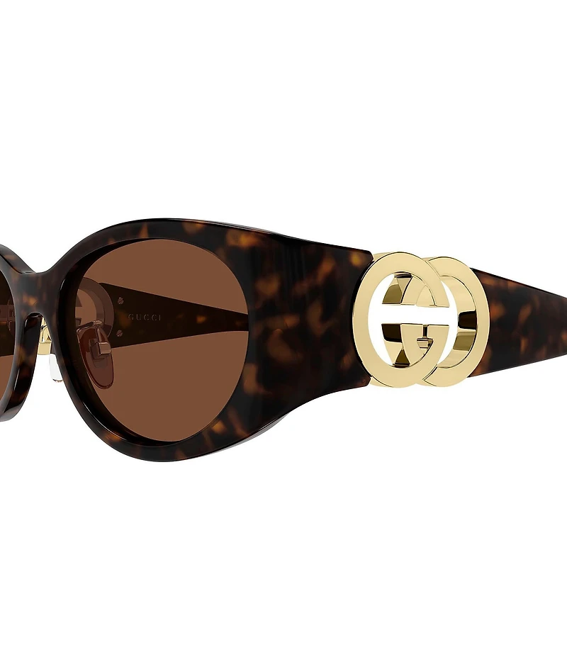 Gucci Women's Hailey Interlocking G 55mm GG2123 Retro Oval Sunglasses