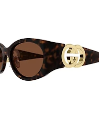 Gucci Women's Hailey Interlocking G 55mm GG2123 Retro Oval Sunglasses