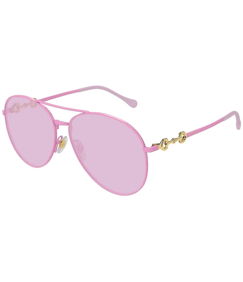 Gucci Women's Horsebit 60mm Aviator Sunglasses
