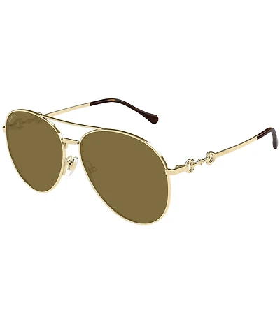Gucci Women's Horsebit 60mm Aviator Sunglasses