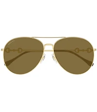 Gucci Women's Horsebit 60mm Aviator Sunglasses