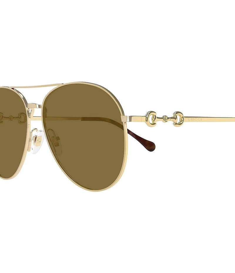 Gucci Women's Horsebit 60mm Aviator Sunglasses