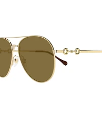Gucci Women's Horsebit 60mm Aviator Sunglasses
