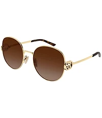 Gucci Women's Interlocking Stuck GG 58mm Round Sunglasses
