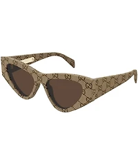 Gucci Women's Lettering Rowcut Canvas Monogram 53mm Cat Eye Sunglasses