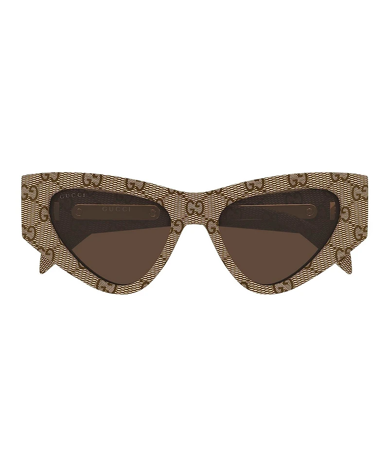 Gucci Women's Lettering Rowcut Canvas Monogram 53mm Cat Eye Sunglasses