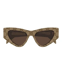 Gucci Women's Lettering Rowcut Canvas Monogram 53mm Cat Eye Sunglasses