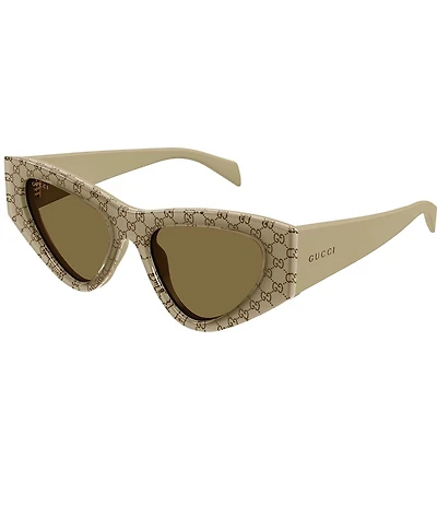Gucci Women's Lettering Rowcut Monogram 53mm Cat Eye Sunglasses