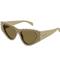Gucci Women's Lettering Rowcut Monogram 53mm Cat Eye Sunglasses
