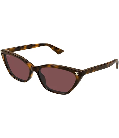 Gucci Women's Light Acetate Havana 58mm Cat Eye Sunglasses