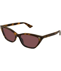 Gucci Women's Light Acetate Havana 58mm Cat Eye Sunglasses