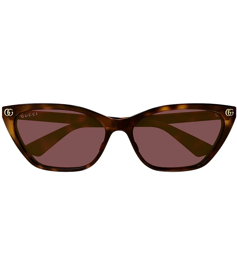 Gucci Women's Light Acetate Havana 58mm Cat Eye Sunglasses
