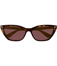 Gucci Women's Light Acetate Havana 58mm Cat Eye Sunglasses