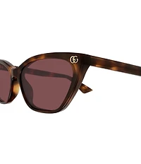 Gucci Women's Light Acetate Havana 58mm Cat Eye Sunglasses