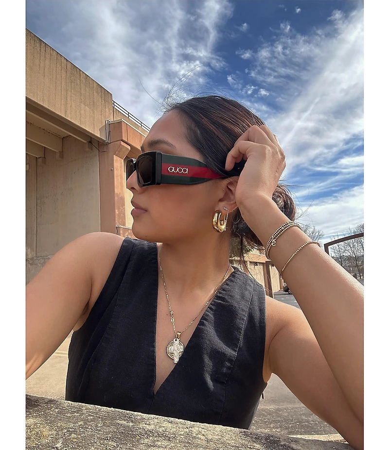Gucci Women's New Pop Web 52mm Rectangle Sunglasses