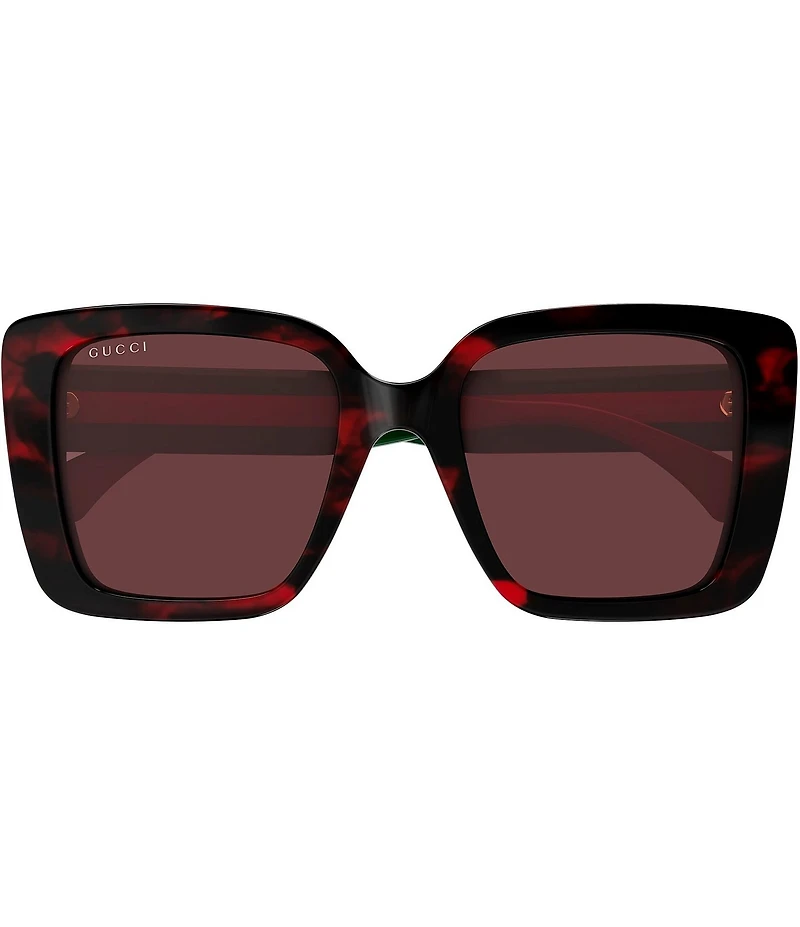 Gucci Women's New Pop Web Havana 53mm Square Sunglasses