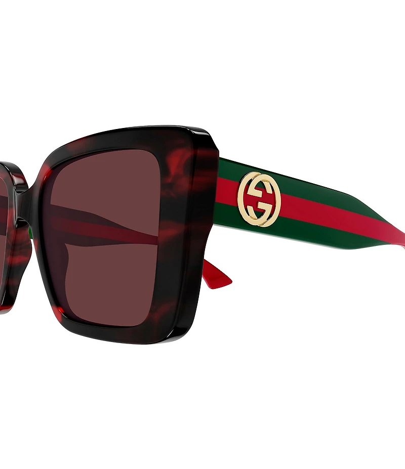 Gucci Women's New Pop Web Havana 53mm Square Sunglasses