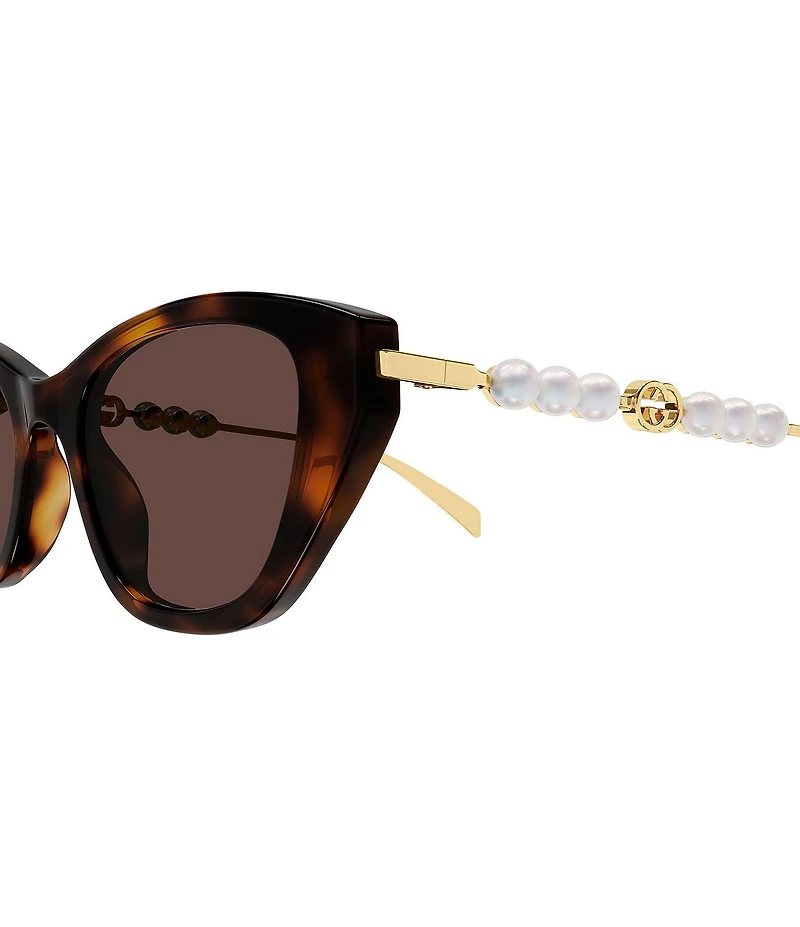 Gucci Women's Pearls and Strass 50mm Cat Eye Sunglasses