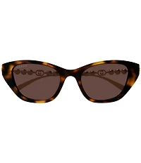 Gucci Women's Pearls and Strass 50mm Cat Eye Sunglasses