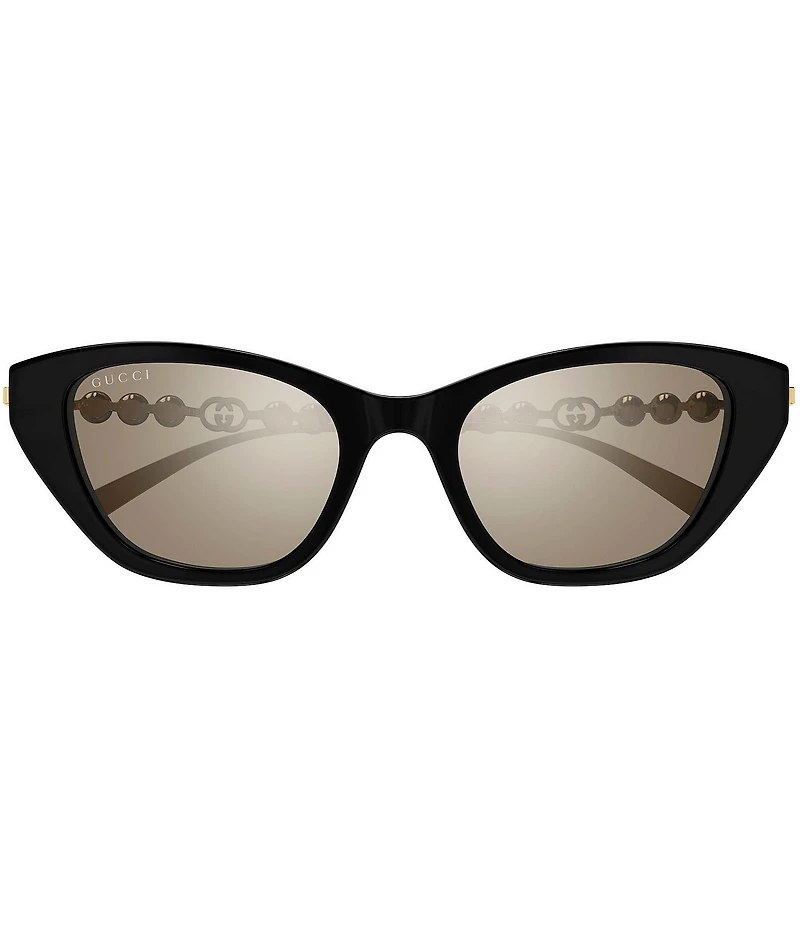 Gucci Women's Pearls and Strass 50mm Mirrored Cat Eye Sunglasses