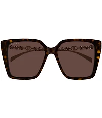 Gucci Women's Pearls and Strass 54mm Butterfly Sunglasses