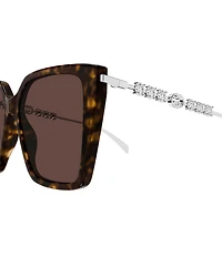Gucci Women's Pearls and Strass 54mm Butterfly Sunglasses