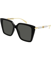 Gucci Women's Pearls and Strass 54mm Butterfly Sunglasses