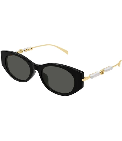 Gucci Women's Pearls and Strass 54mm Cat Eye Sunglasses