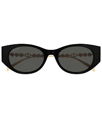 Gucci Women's Pearls and Strass 54mm Cat Eye Sunglasses