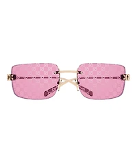 Gucci Women's Signoria Gucci Block Bending 61mm Guccissima Logo Rectangle Sunglasses
