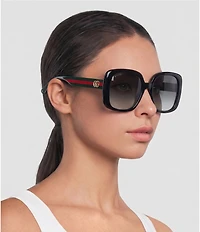 Gucci Women's Black Square 56mm Sunglasses