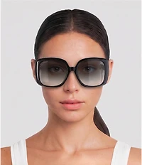 Gucci Women's Black Square 56mm Sunglasses