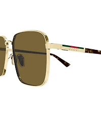 Gucci Women's Subtle Web 60mm Square Sunglasses