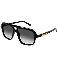 Gucci Women's Through Horsebit 55mm Navigator Sunglasses