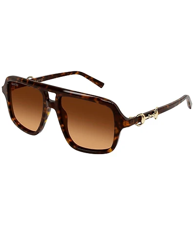 Gucci Women's Through Horsebit 55mm Navigator Sunglasses