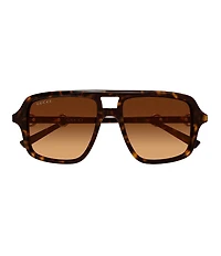 Gucci Women's Through Horsebit 55mm Navigator Sunglasses