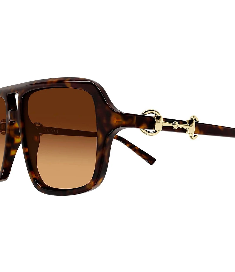 Gucci Women's Through Horsebit 55mm Navigator Sunglasses