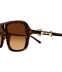 Gucci Women's Through Horsebit 55mm Navigator Sunglasses