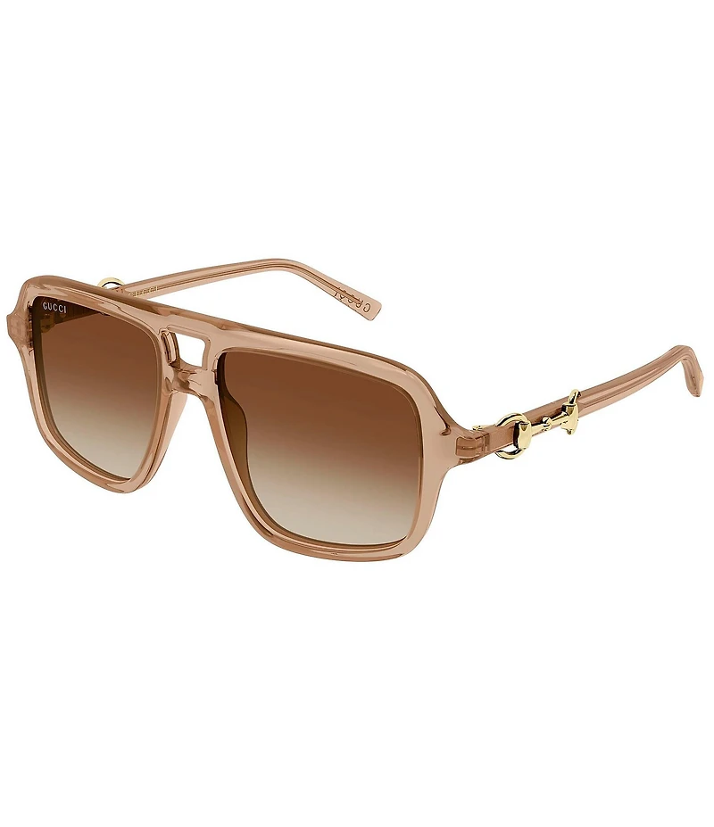 Gucci Women's Through Horsebit 55mm Navigator Sunglasses