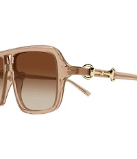 Gucci Women's Through Horsebit 55mm Navigator Sunglasses