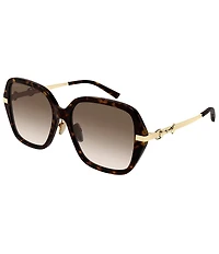 Gucci Women's Through Horsebit 57mm Square Sunglasses