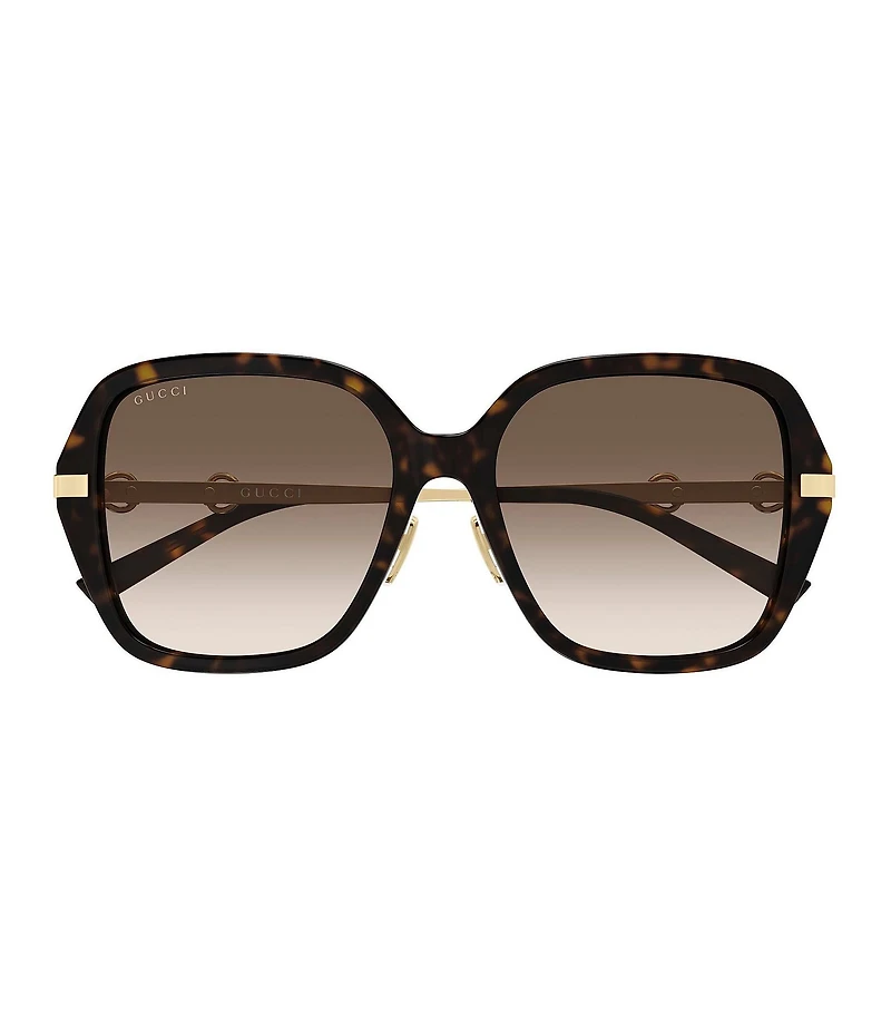 Gucci Women's Through Horsebit 57mm Square Sunglasses