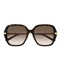 Gucci Women's Through Horsebit 57mm Square Sunglasses