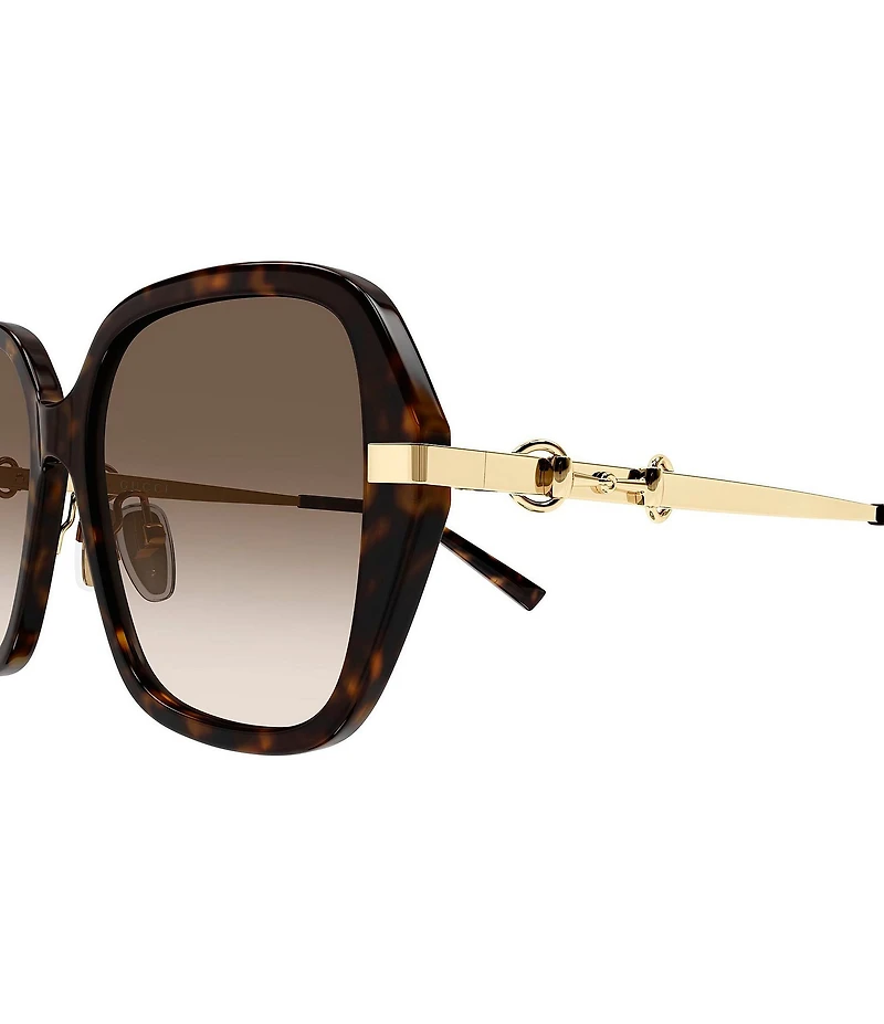 Gucci Women's Through Horsebit 57mm Square Sunglasses
