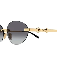 Gucci Women's Through Horsebit 58mm Oval Sunglasses