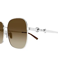 Gucci Women's Through Horsebit 58mm Square Sunglasses
