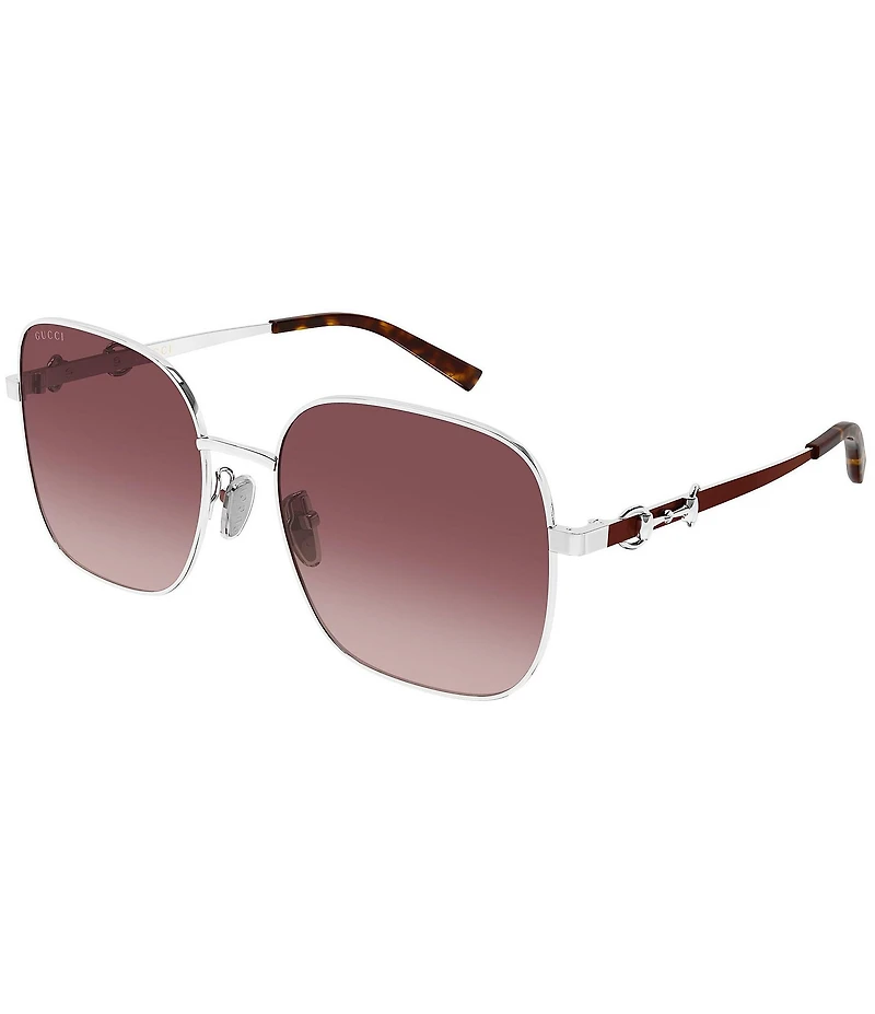 Gucci Women's Through Horsebit 58mm Square Sunglasses