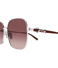 Gucci Women's Through Horsebit 58mm Square Sunglasses