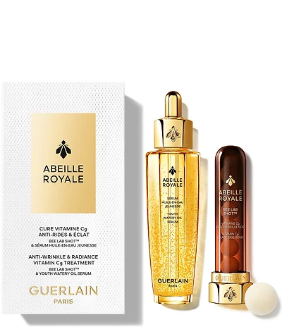 Guerlain Abeille Royale Anti-Wrinkle and Radiance Vitamin C Treatment Bee Lab Shot and Youth Watery Oil Serum Set
